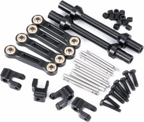 Aluminum RC Front Rear Anti-roll Bar Set Compatible with LOSI 1/18 Mini LMT 4X4 Brushed Monster Truck RTR, RC Alloy Metal Anti-Roll Bar for Improved Stability #LOS01026, Black