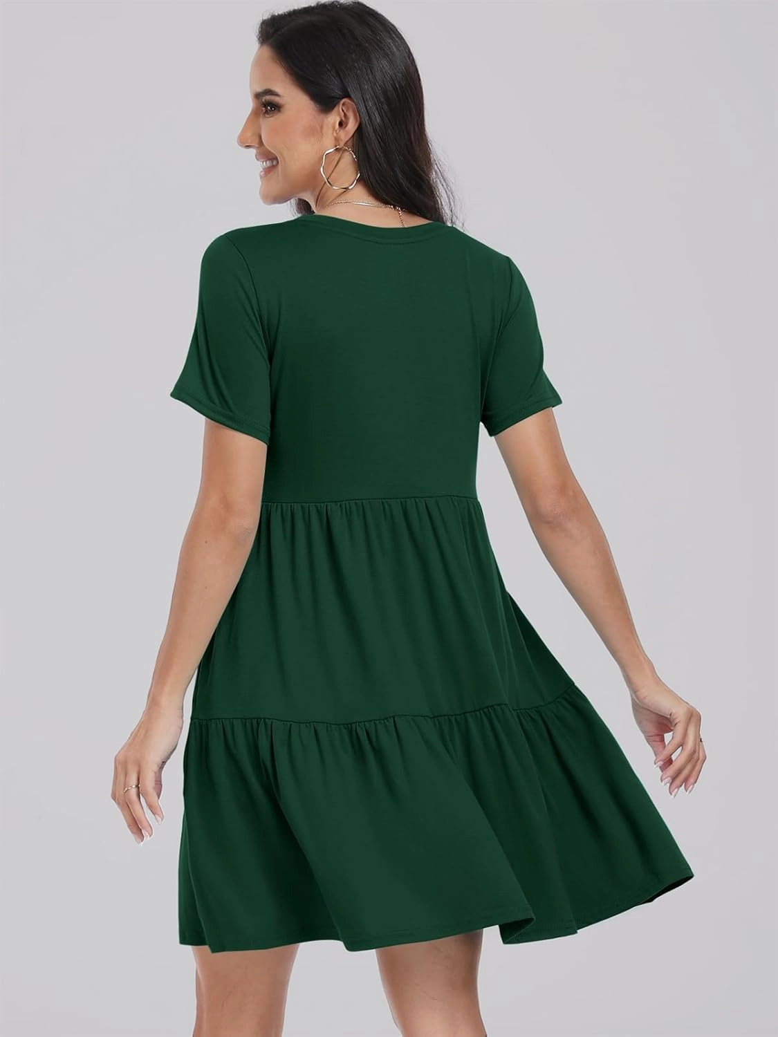 ANRABESS Women Summer Casual Dress Short Sleeve Crewneck Swing Mini Tshirt Dresses 2025 Vacation Beach Short Sundress