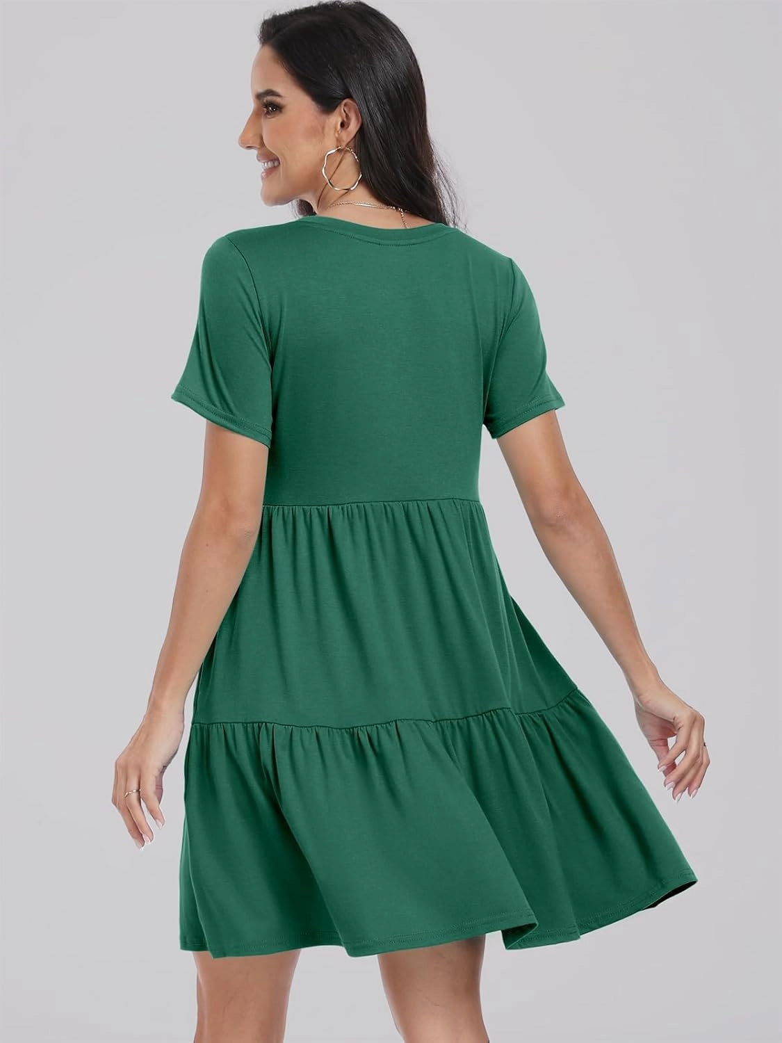 ANRABESS Women Summer Casual Dress Short Sleeve Crewneck Swing Mini Tshirt Dresses 2025 Vacation Beach Short Sundress