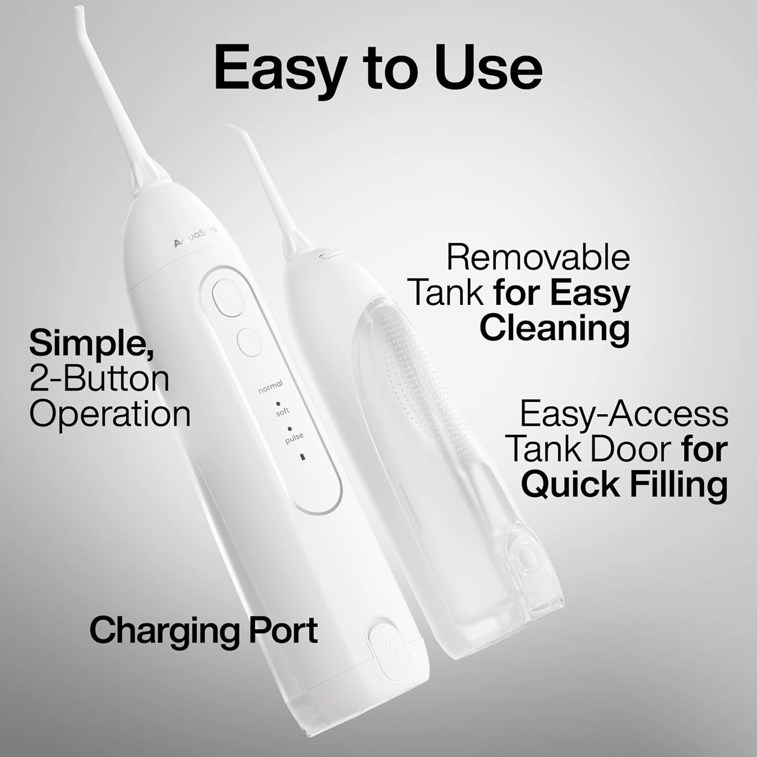 AquaSonic Icon Water Flosser for Teeth – Cordless Rechargeable Oral Irrigator – Waterproof, Portable Dental Cleaning with Jet Tip – Braces Home Travel - Pearl