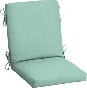 Arden Outdoor Midback Chair Cushion, 18 x 16.5, Rain-Proof, Fade Resistant 16.5 x 18, Aqua Leala