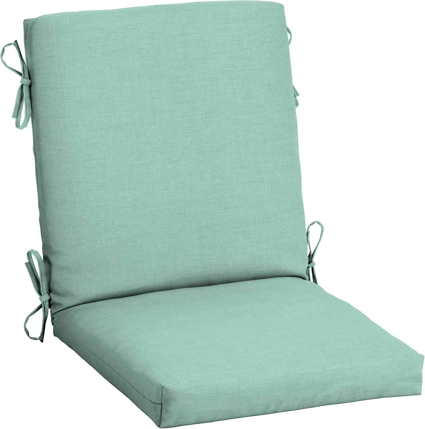 Arden Outdoor Midback Chair Cushion, 18 x 16.5, Rain-Proof, Fade Resistant 16.5 x 18, Aqua Leala