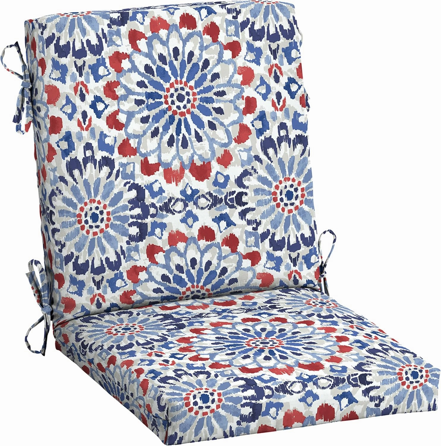 Arden Outdoor Midback Chair Cushion, 18 x 16.5, Rain-Proof, Fade Resistant 16.5 x 18, Clark Blue