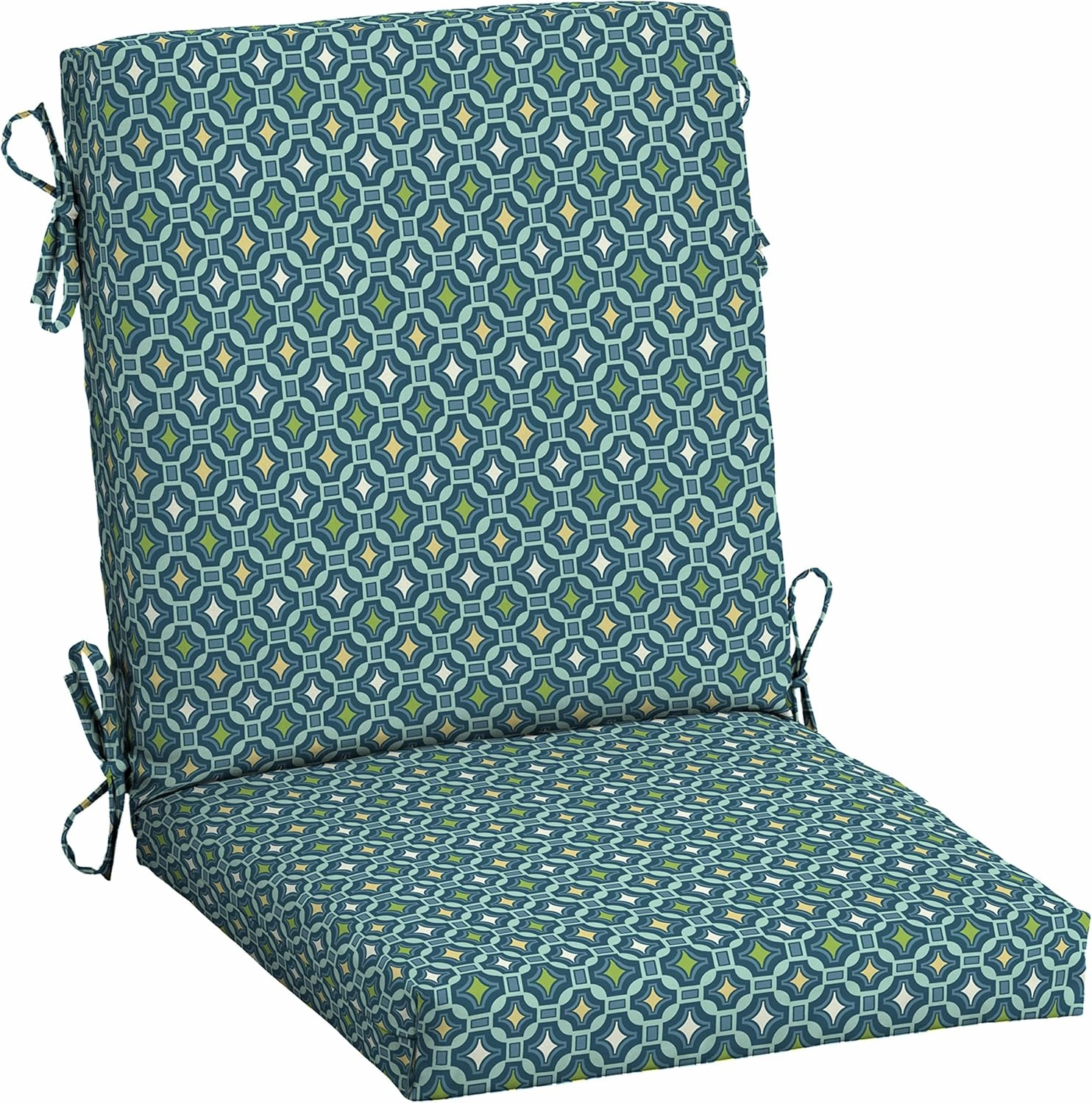 ARDEN Outdoor Midback Chair Cushion, 18 x 16.5, Rain-Proof, Fade Resistant 18 x 16.5, Alana Tile
