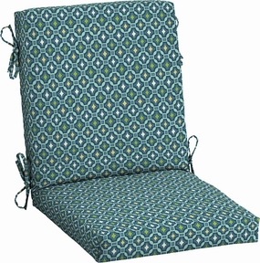 ARDEN Outdoor Midback Chair Cushion, 18 x 16.5, Rain-Proof, Fade Resistant 18 x 16.5, Alana Tile