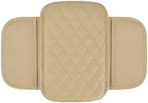 Arm Rest Cover Car for Nissan Kicks (P15) 2017 2018 2019 2020 2021 2022 2023 2024, Car Center Console Cushion Pad Leather Waterproof Protection Decor Car Accessories,Beige