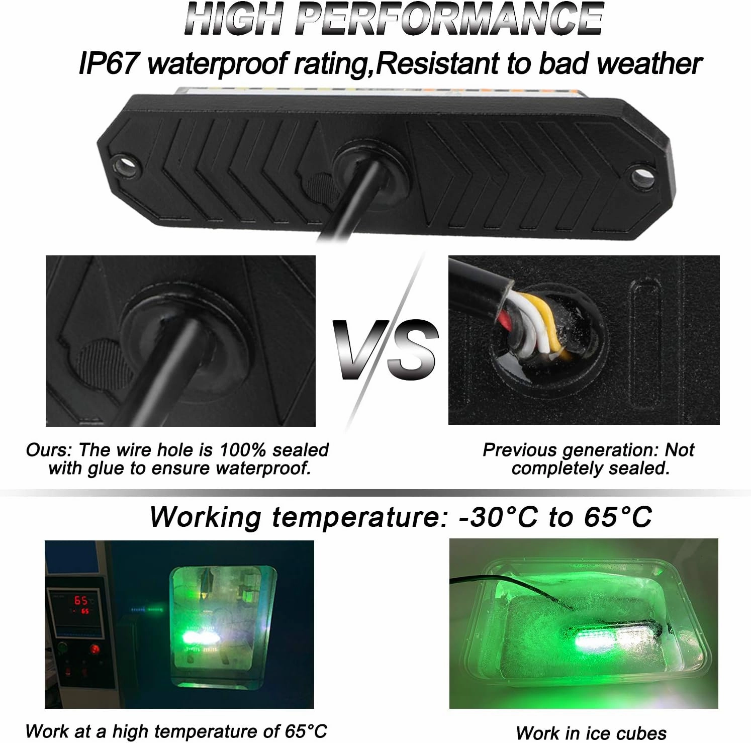 ASPL 8pcs Sync Feature Ultra Slim 12-LED Surface Mount Flashing Strobe Lights for Truck Car Vehicle LED Mini Grille Light Head Emergency Beacon Hazard Warning Lights (Green/White)