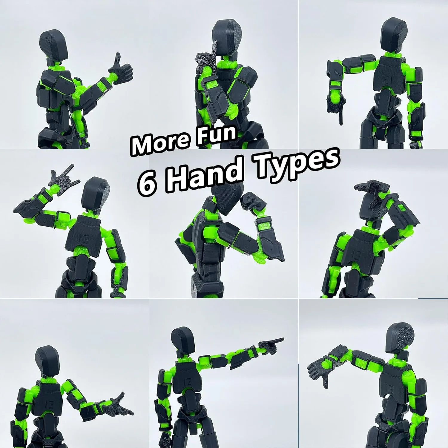 Assembled 2PC Lucky 13 Action Figures, Titan 13 Action Figure, 3D Printed Action Figure Multi-Jointed Movable, Dummy Hand Painted Figure, Desktop Decorations Game Gifts, (Black Green   Red Black)