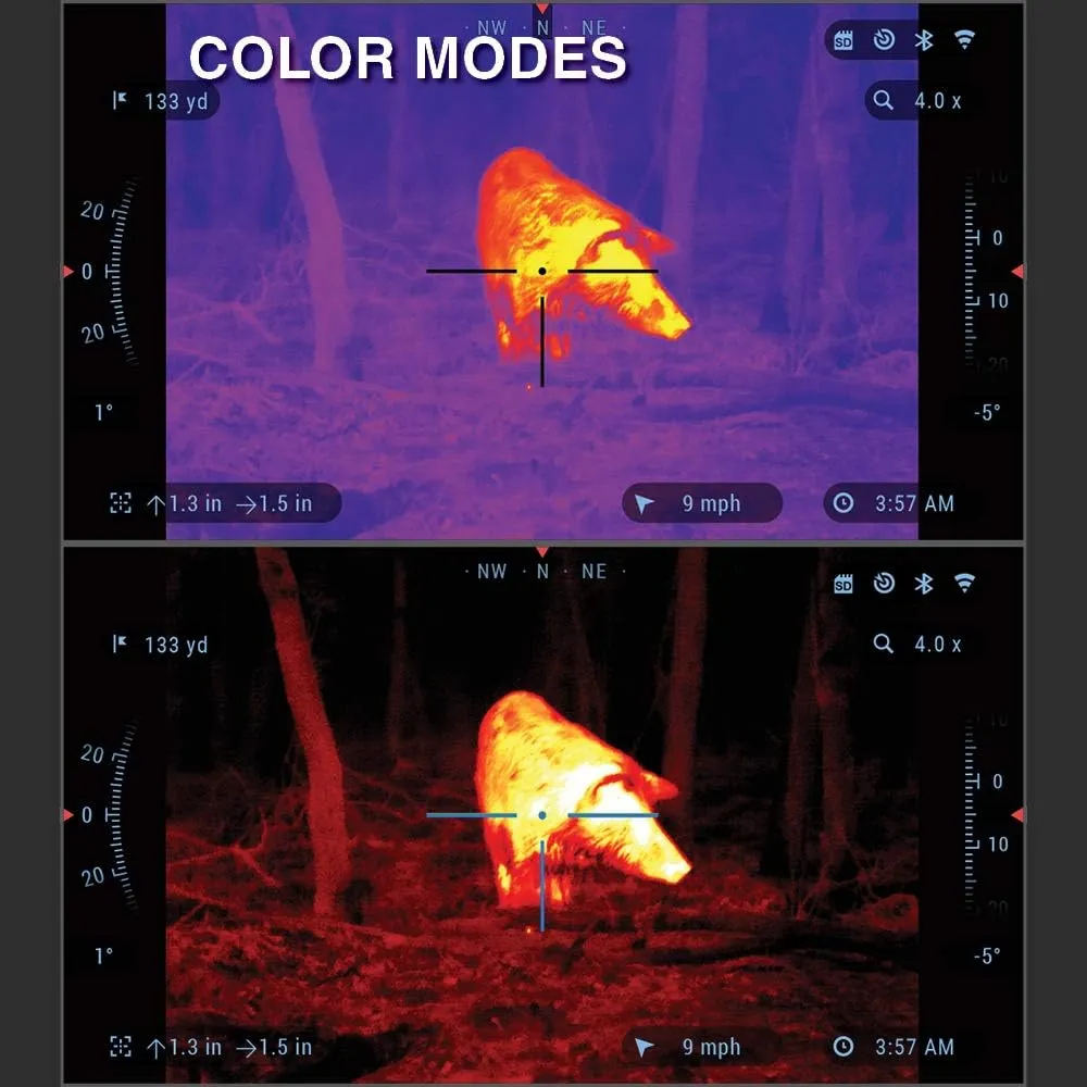 ATN Thor 4 Smart HD Thermal Hunting Scope w/New gen Sensor, Built-in Ballistics Calc, Video Record, Wi-Fi, 18hrs  Battery