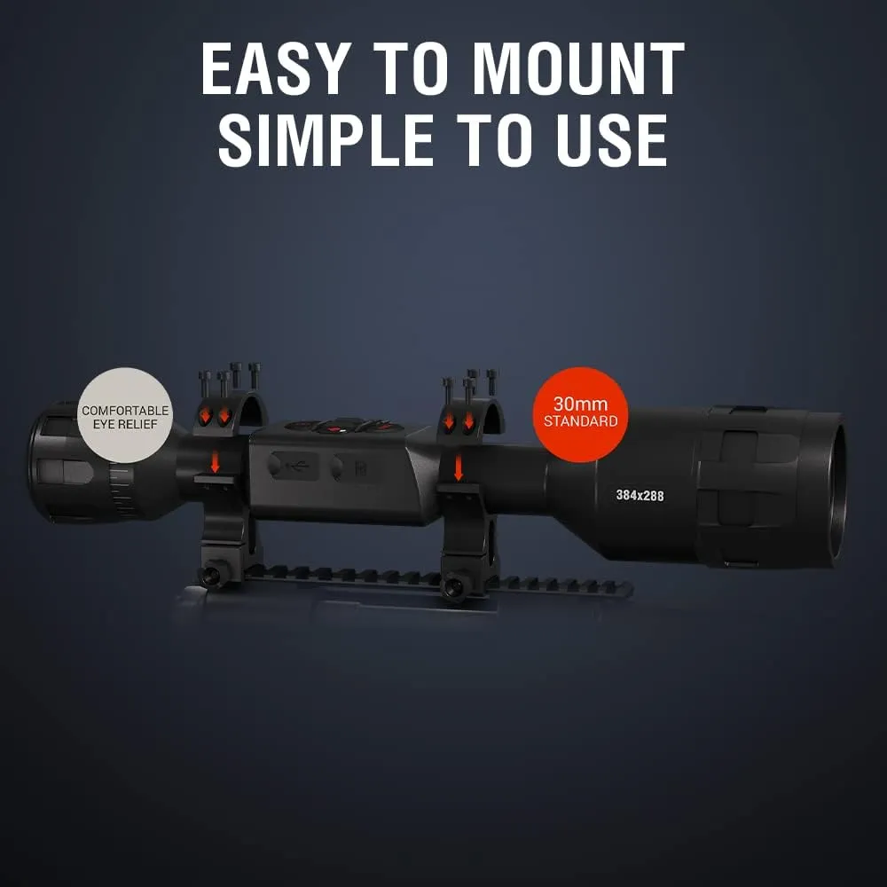 ATN Thor 4 Smart HD Thermal Hunting Scope w/New gen Sensor, Built-in Ballistics Calc, Video Record, Wi-Fi, 18hrs  Battery