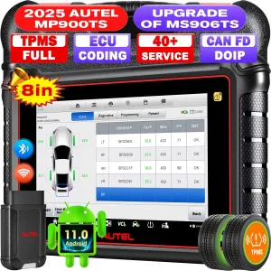Autel MaxiPRO MP900TS Scanner, 2025 8in MP900-TS up of MaxiSYS MS906 PRO MS906TS MP900-BT MK900-TS, Top TPMS as MS906 Pro-TS, ECU Coding, Bidirectional Scan Tool, 40  Service, All System, CAN FD&DOIP