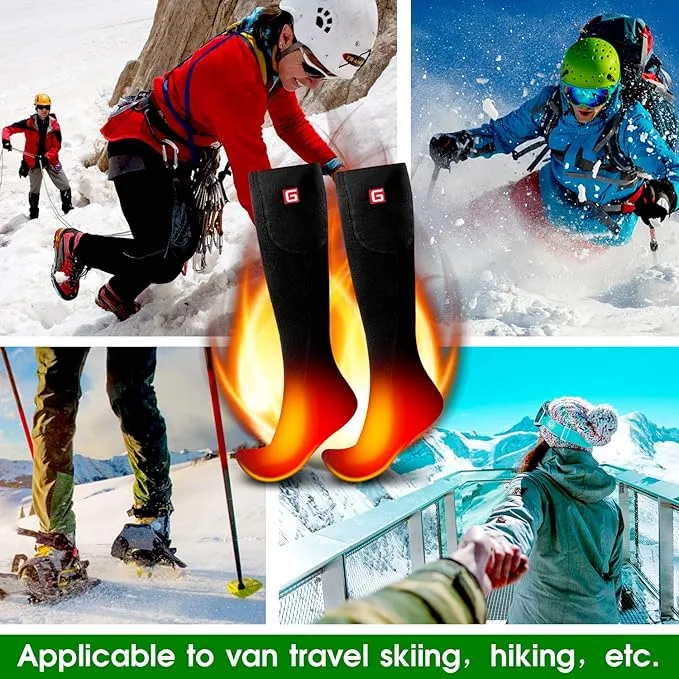 Autocastle Heated Socks, Electric Heated Socks for Men Women, Rechargeable Battery Heating Socks, Winter Warm Thermal Socks, Washable Unisex Foot Warmers for Hunting Camping Skiing Hiking Outdoors