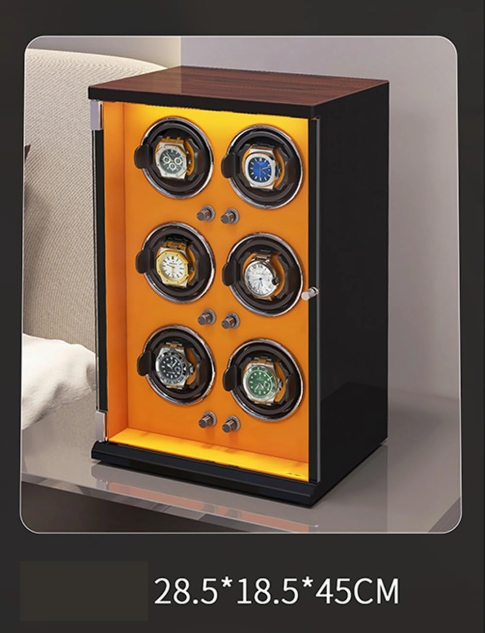 Automatic Watch Winder Box for 1/2/4/6/9/12/16 Watches 5 Rotation Modes for Men's and Women's Watches Storage Display Box