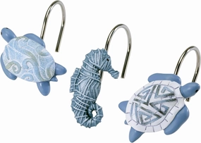 Avanti Linens - Shower Curtain Hooks, Sealife Inspired Home Decor, Set of 12 (Caicos Collection)