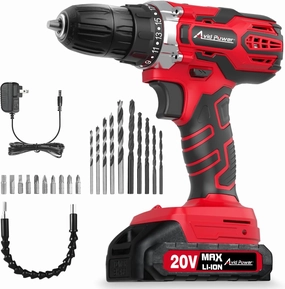 AVID POWER 20V MAX Power Drill Kit, Cordless Drill Set with Battery and Charger, 2 Variable Speed, 3/8-Inch Keyless Chuck, 19 Position and 22pcs Bits