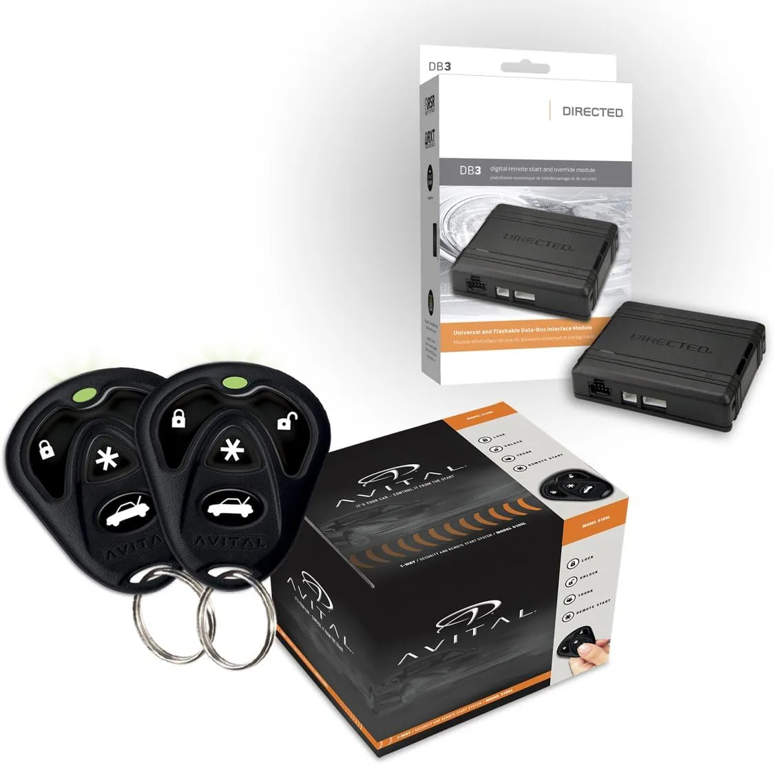 Avital 4105L Remote Start Keyless Entry & Directed DB3 XPressKit DEI Databus ALL Combo Bypass / Door Lock Interface Bundle Package