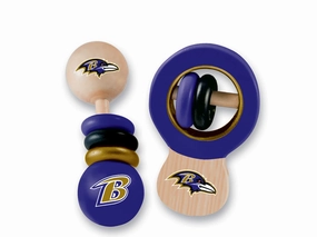 BabyFanatic Wood Rattle 2 Pack - NFL Dallas Cowboys - Officially Licensed Baby Toy Set