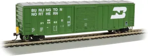 Bachmann Trains - 50' Outside Braced Box Car with Flashing End of Train Device - Burlington Northern - HO Scale