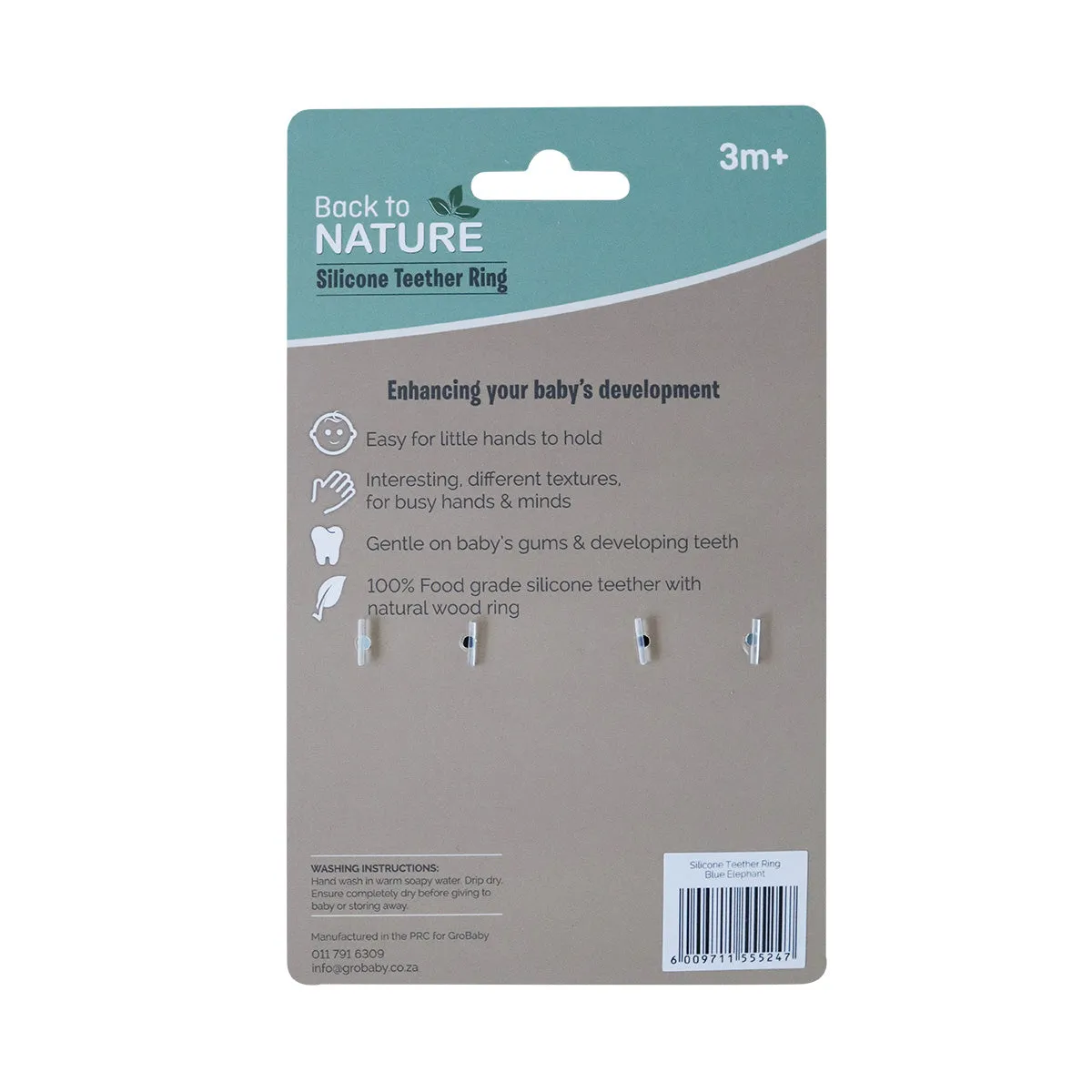 Back To Nature Teether Ring - Elephant