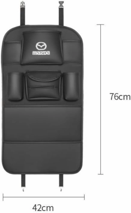 Back Seat Car Organiser for Mazda Biante 2008-2018, Back Seat Storage Bag with Table Holder, Storage Pockets Seat Back Protectors, Car Accessories,Red-2pcs