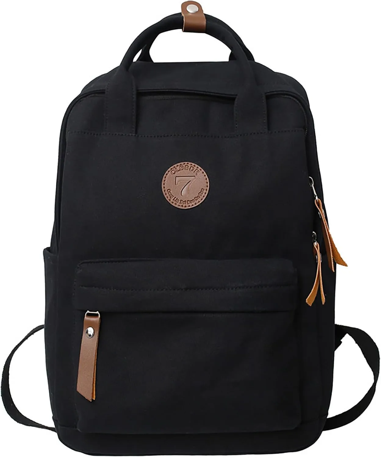 Backpack Men And Women Couples Shoulder Bag Fashion Simple Personality Large Capacity Backpack Women's (Black, One Size)