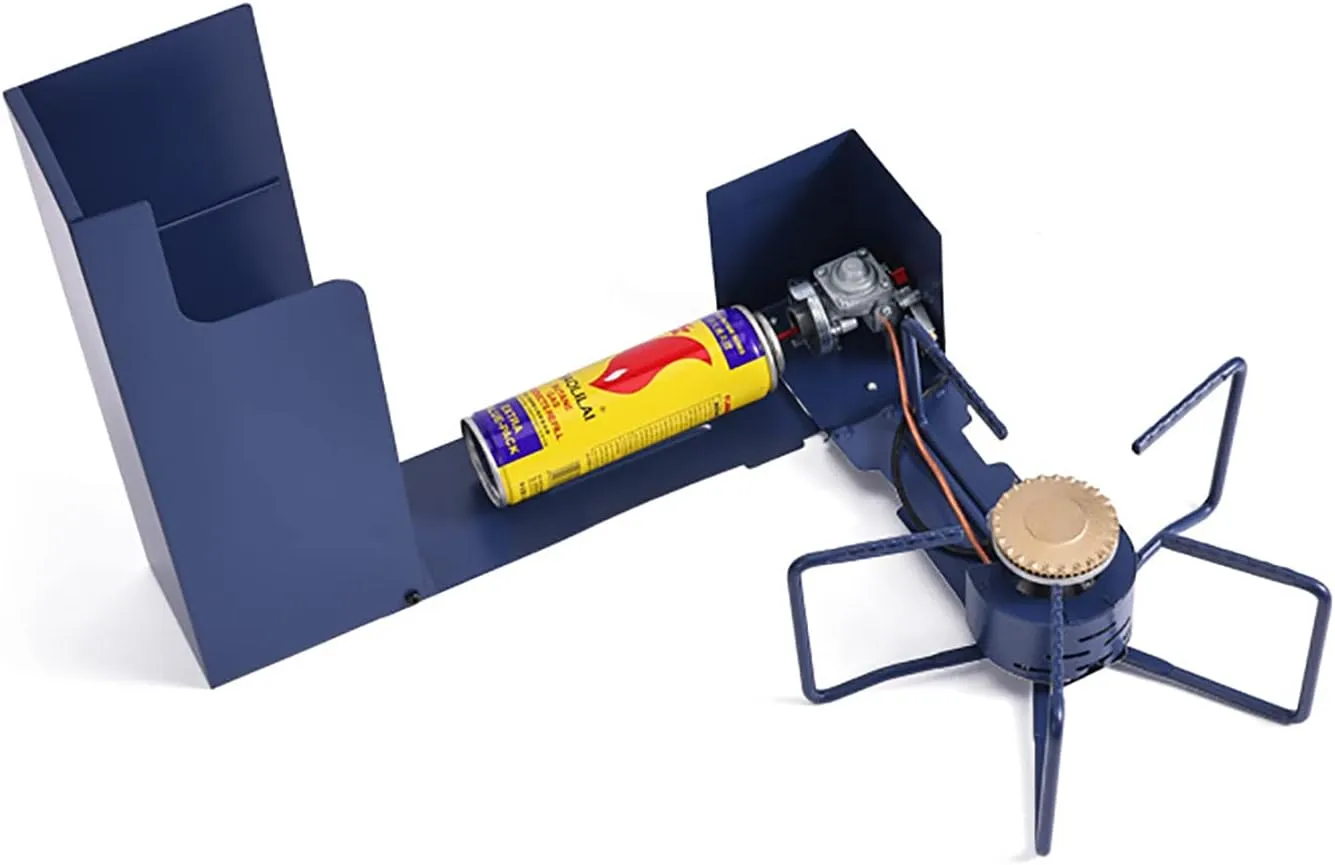 Backpacking Camping Stove, 2400W Small Gas Stove Burner, Lightweight Hiking Stove with Piezo Ignition, Foldable Windproof Propane Camp Stove for Outdoor Cooking Picnic Hiking,Blue