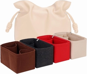 Bag Organizer for Loewe Mini Flamenco Clutch (Bag Size: 24L x 18H x 9D cm) | Handmade Bag Organizer | Custom Bag Insert | 2mm Felt Bag Liner (Brown, Style C)