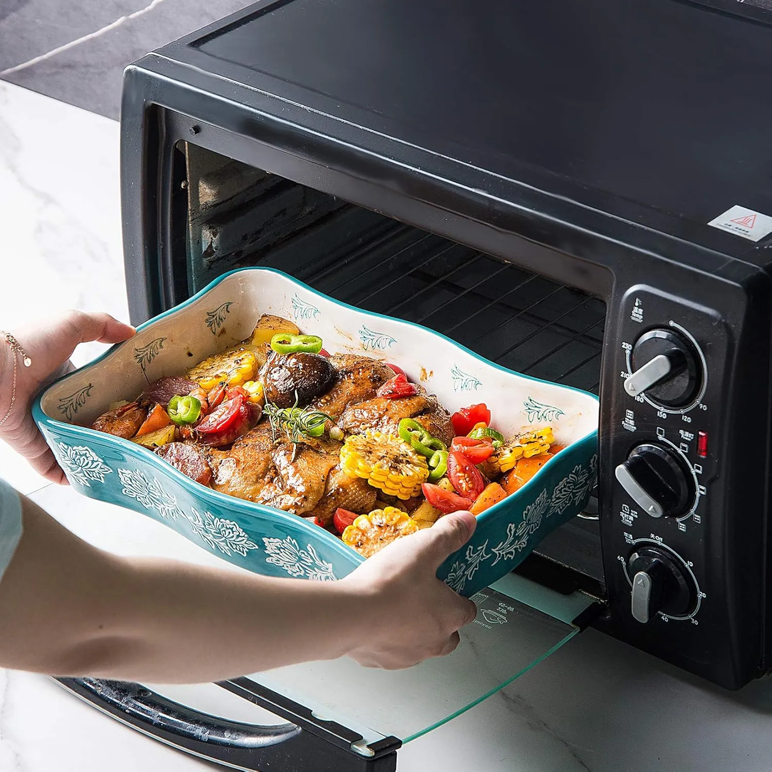 Baking Dish Casserole Dish Ceramic Lasagna Pan 2-Pcs Bakeware Sets Baking Dishes Baking Set Baking Dish Set