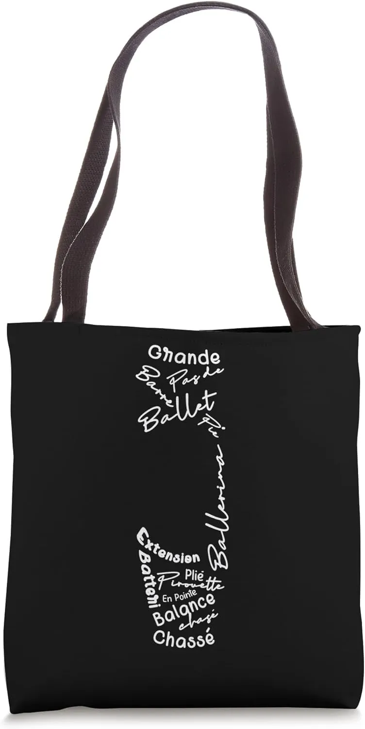 Ballet Pointe Shoe Word Cloud - Ballet Dancer - Ballet Art Tote Bag
