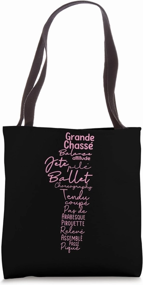 Ballet Pointe Shoe Word Cloud - Ballet Dancer - Ballet Art Tote Bag