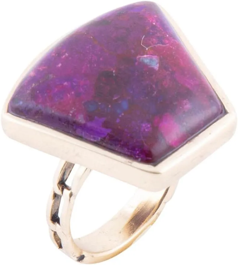 Barse Jewelry Athena Purple Turquoise Statement Golden Ring