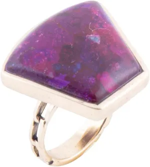 Barse Jewelry Athena Purple Turquoise Statement Golden Ring