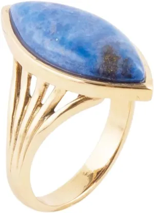 Barse Jewelry Blue Lapis Golden Spark Ring