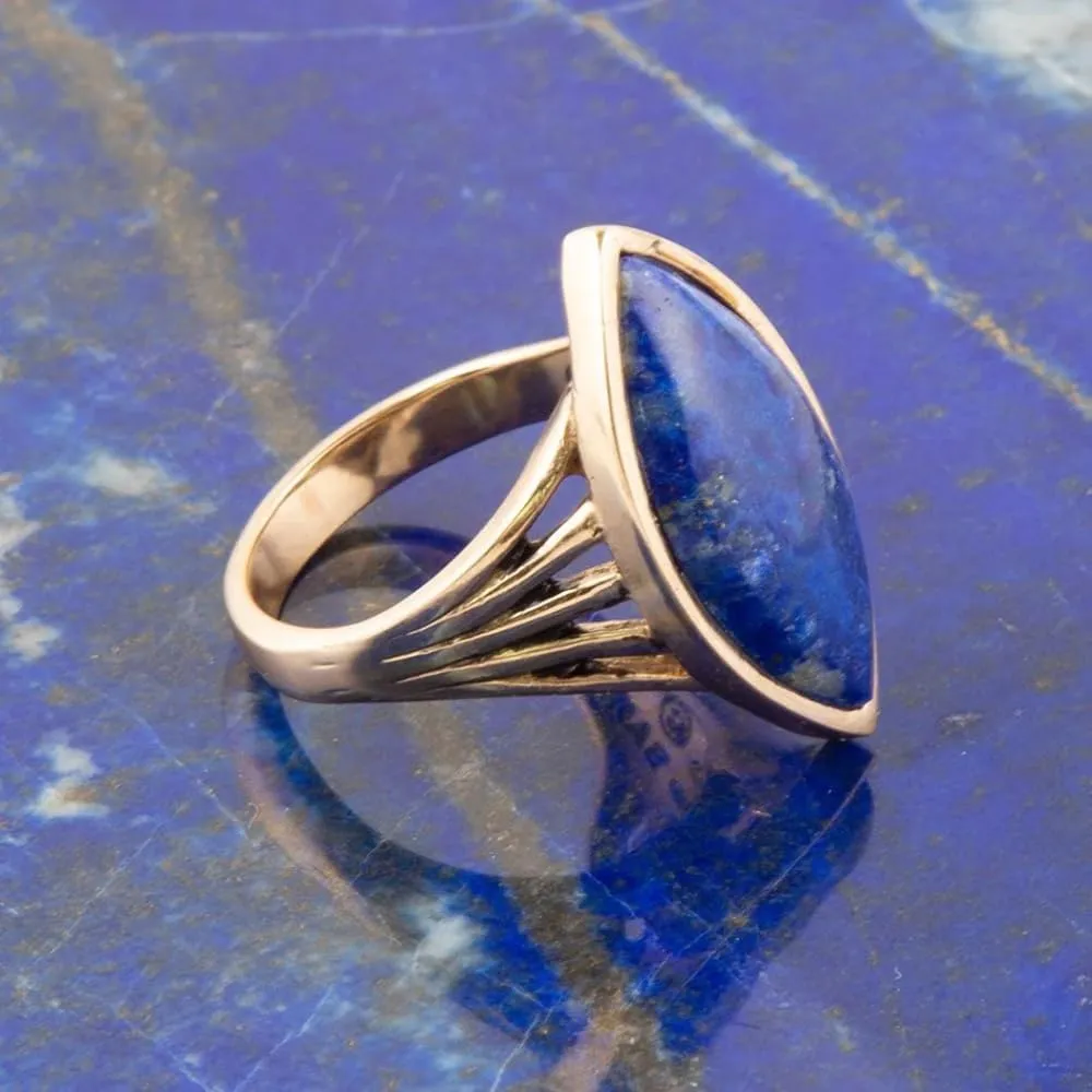 Barse Jewelry Blue Lapis Golden Spark Ring