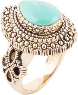 Barse Jewelry Make an Entrance Green Turquoise and Golden Bronze Ring