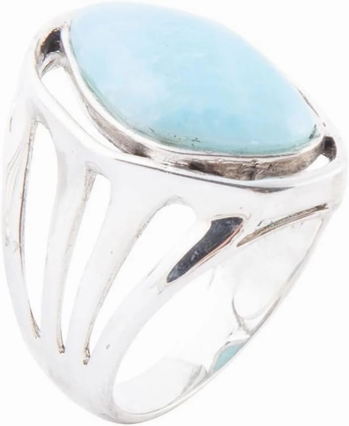 Barse Jewelry Abstract Blue Larimar and Sterling Silver Statement Ring