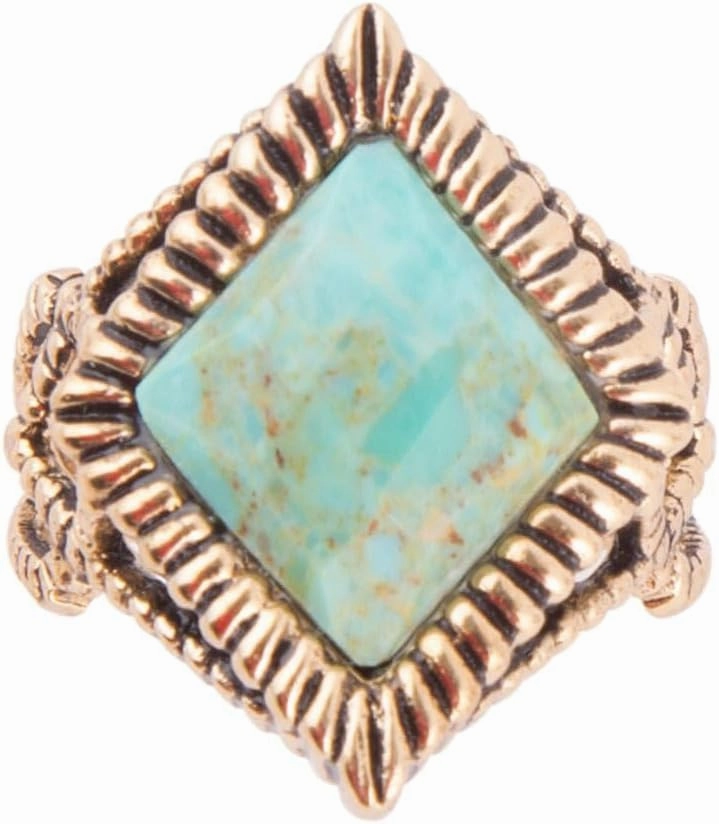 Barse Jewelry Diamond Days Blue Turquoise and Golden Ring