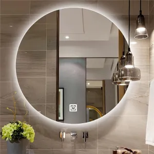 Bathroom Mirror, Vanity Mirror with Light with Touch Switch Make-up Mirror Entrance Mirror(A,60cm)