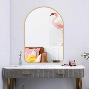 Bathroom Mirror, Metal Frame High-Definition Makeup Mirror Decorative Mirror for Living Room Bedroom Dressing Table(B,500 * 700MM)