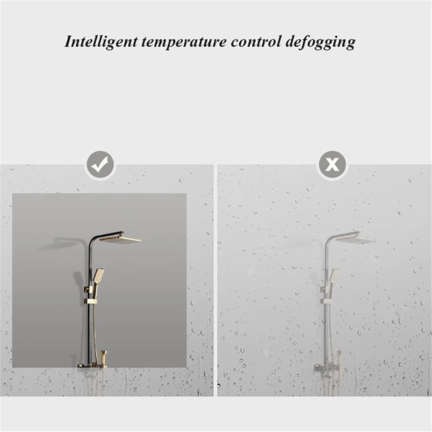 Bathroom Mirror Semi-Circular Bathroom Mirror Frameless LED Makeup Mirror Anti-Fog Modern Decorative Mirror(Right Cut,32inch/80cm)