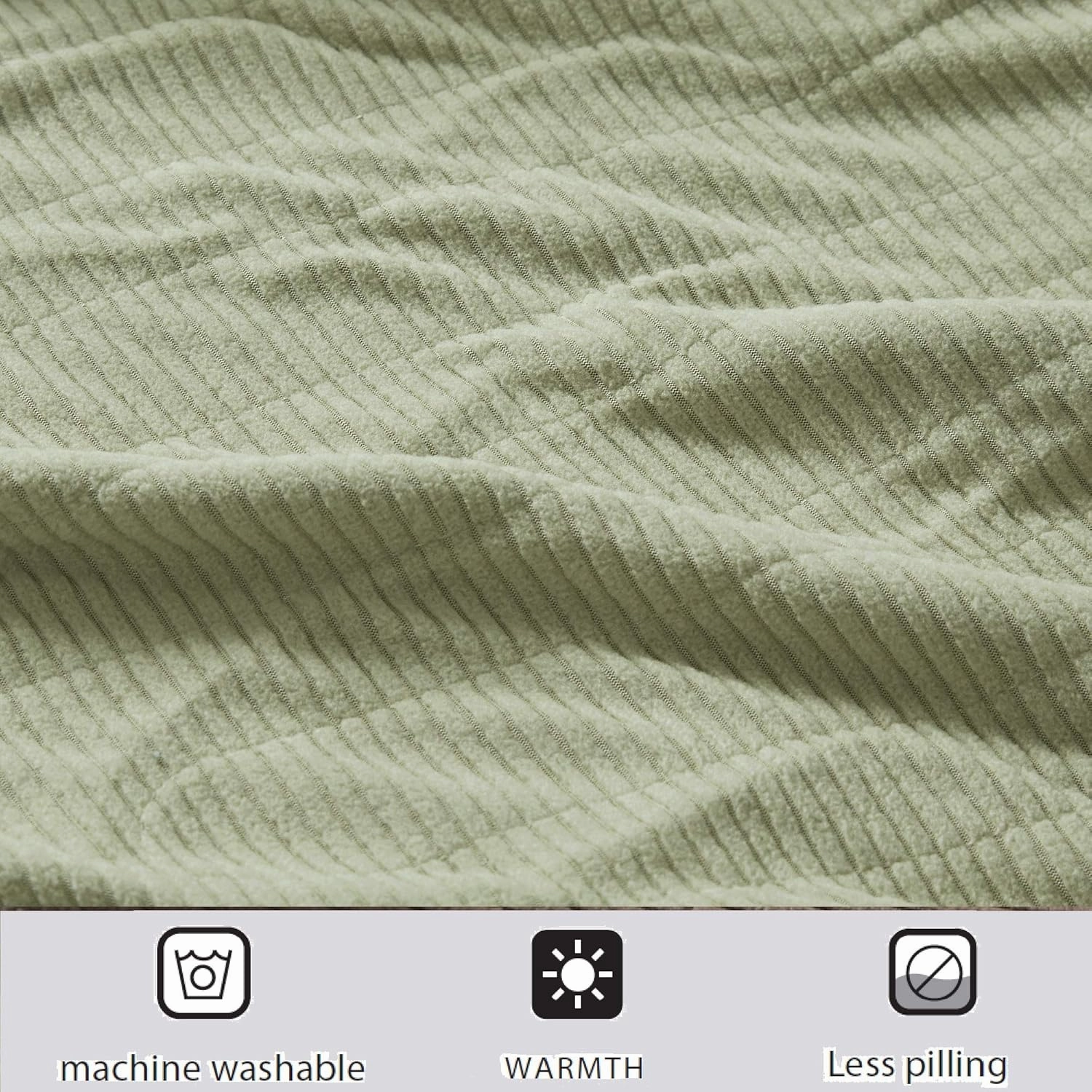 Beautyrest Electric Blanket Luxurious Micro Fleece Ultra Soft Ribbed Textured, Cozy and Snuggly Cover for Cold Weather, Fast Heating, Auto Shut Off, 20 Level Heat Setting Controller, Full, Green