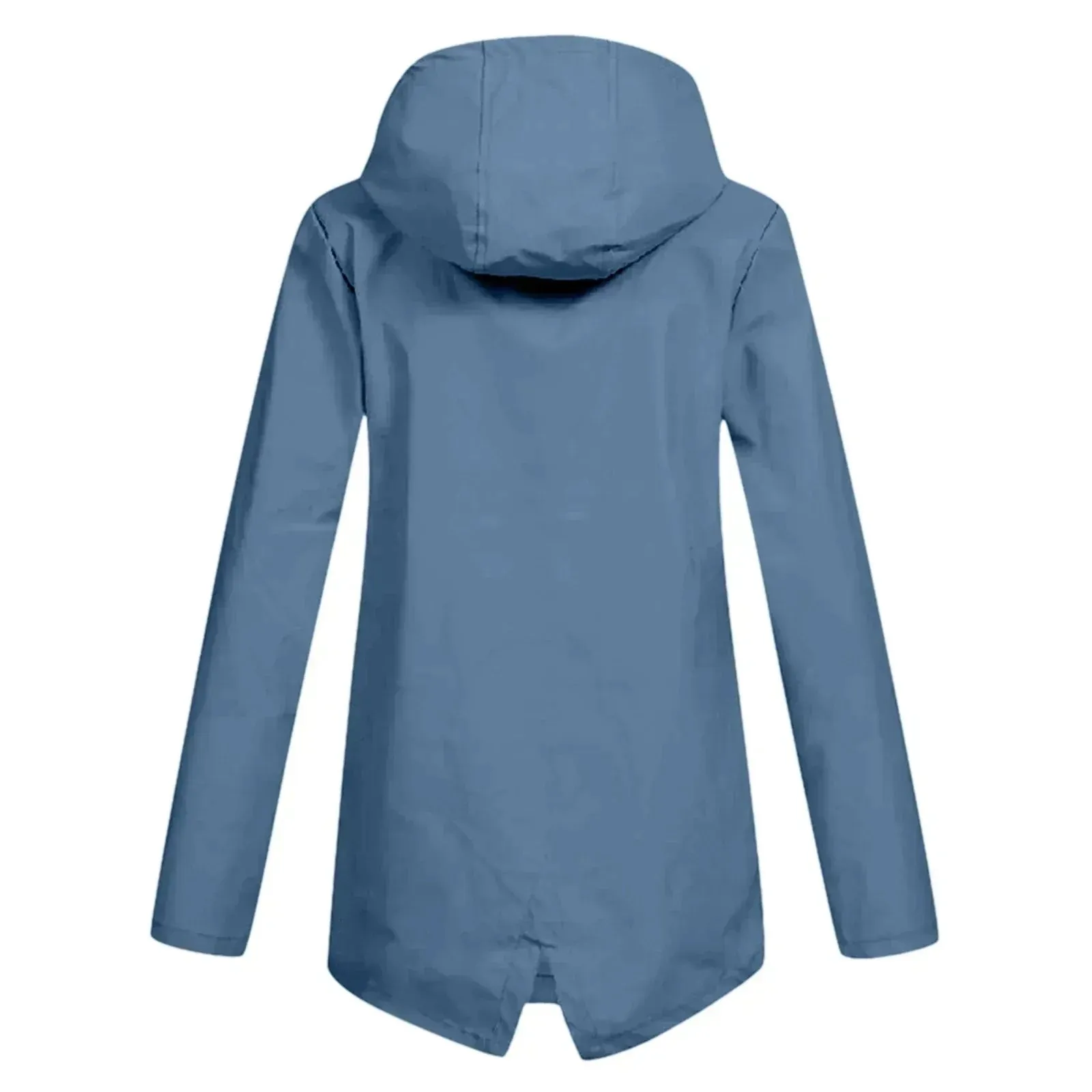 Beige Women's Lightweight Water-Resistant Hooded Long Jacket