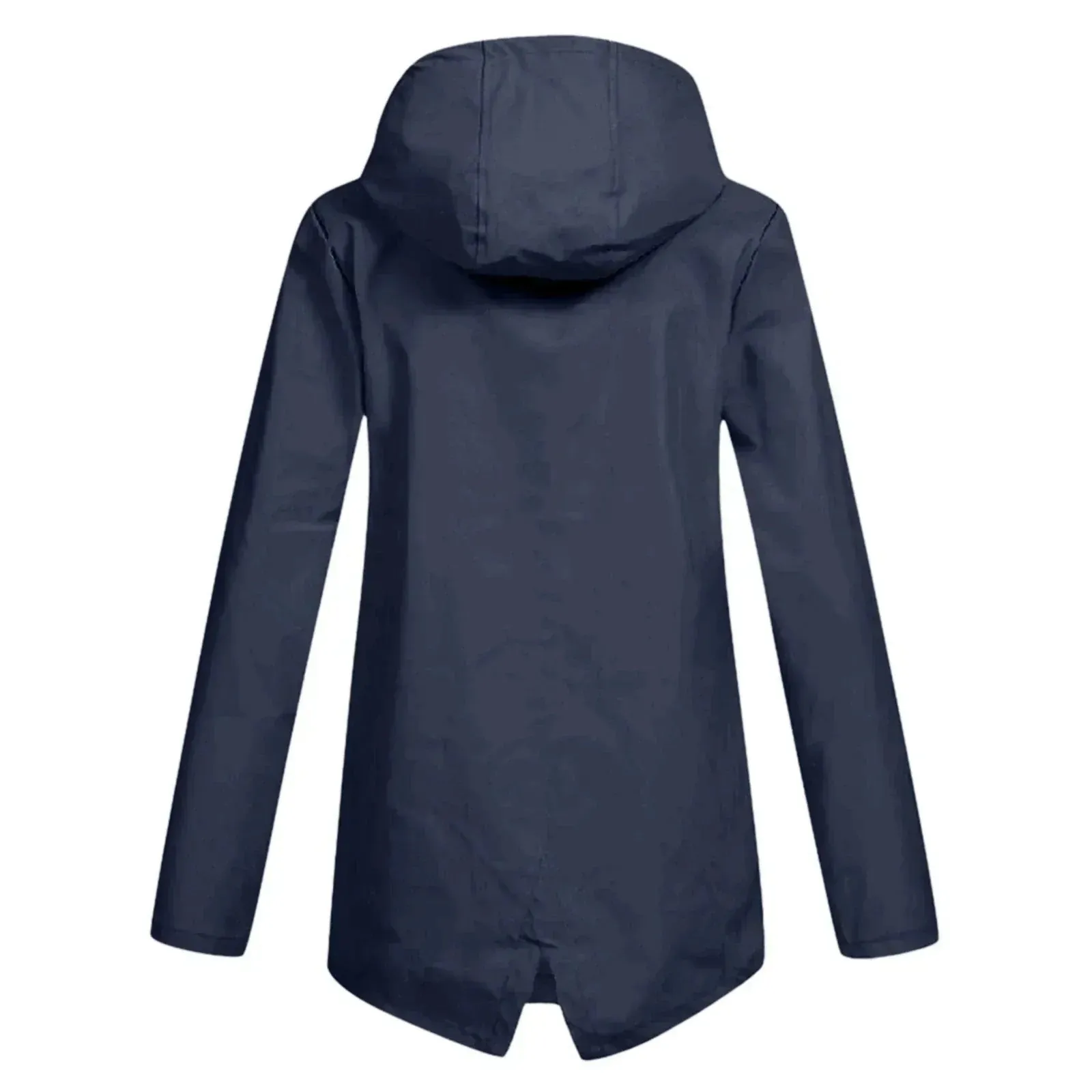 Beige Women's Lightweight Water-Resistant Hooded Long Jacket