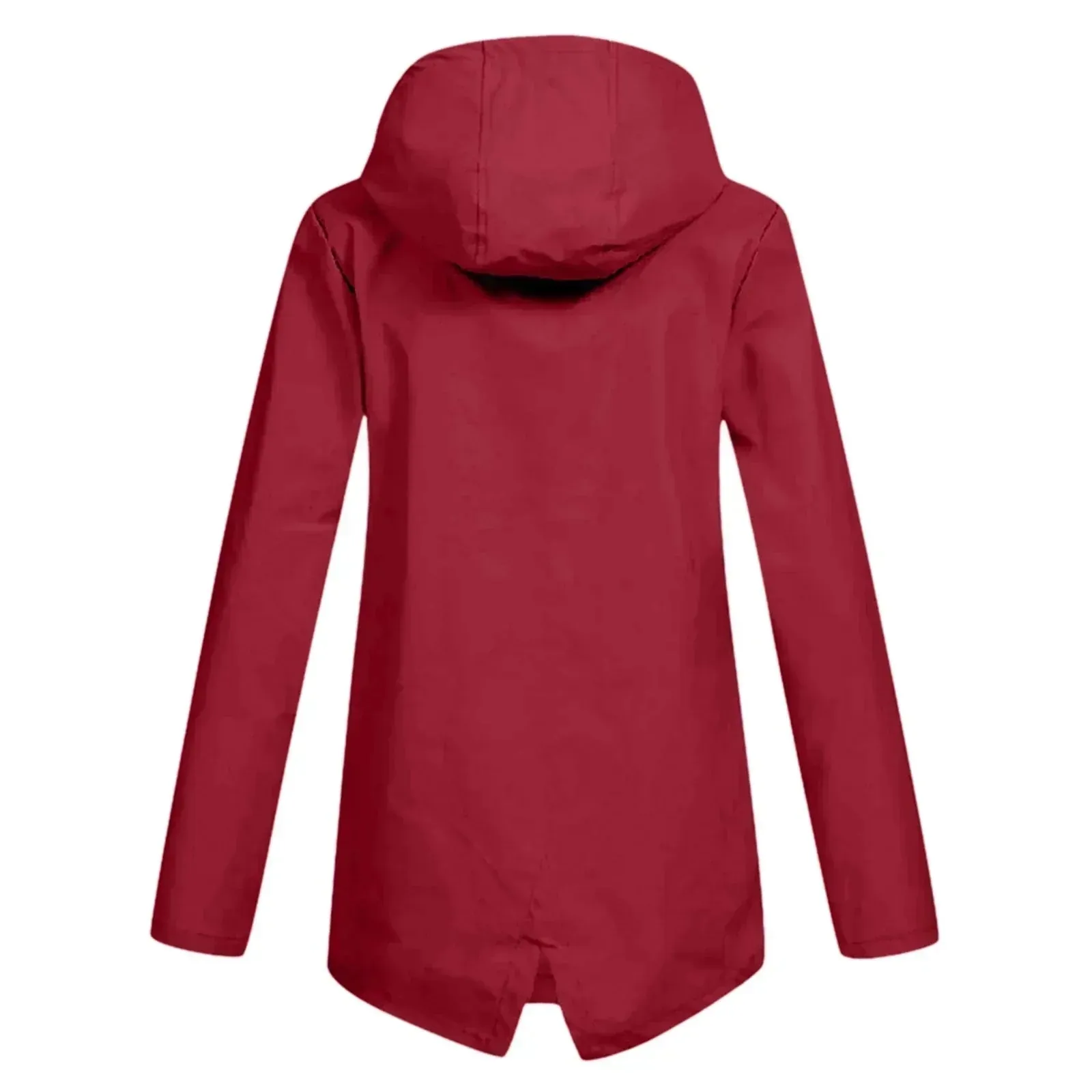 Beige Women's Lightweight Water-Resistant Hooded Long Jacket