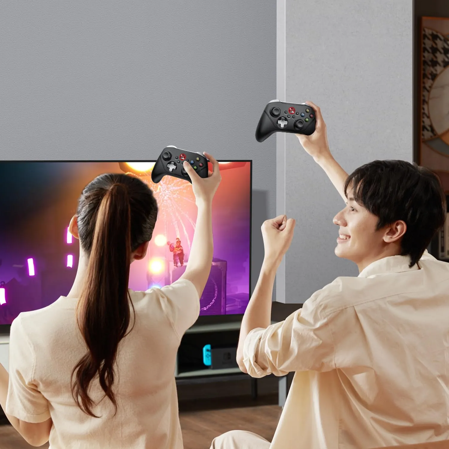 BEITONG Asura 2 Pro PC Controller Wireless Gaming Gamepad 6 Axis Gyro Motion Sensing,Compatible with Windows Switch Lite/OLED Steam Deck Tesla,Hall Effect Triggers/M Button (Black with Motion Control)