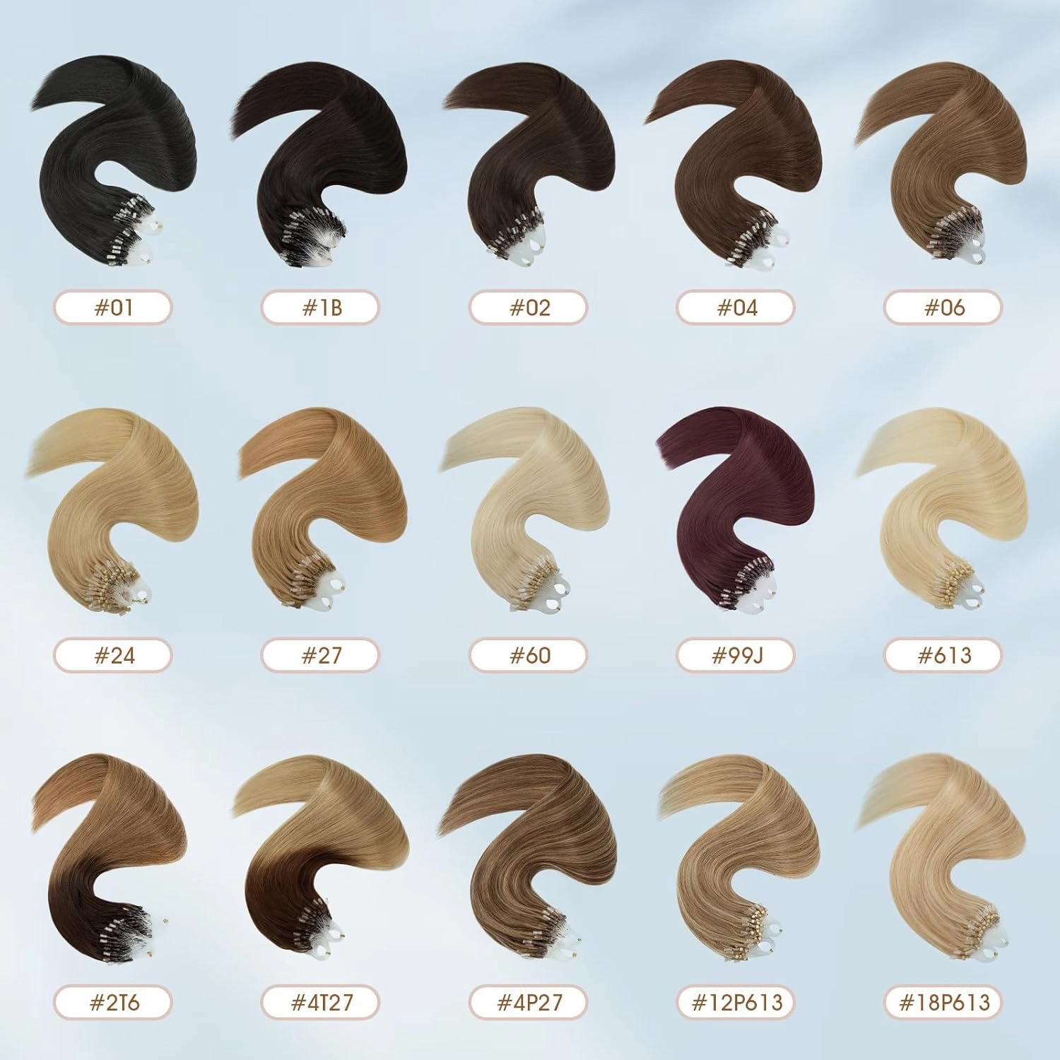 Benehair Micro Link Hair Extensions Human Hair Extension Balayage Remy Hair Weft Hairpiece 16inch Highlighted Brown Blonde #4&27