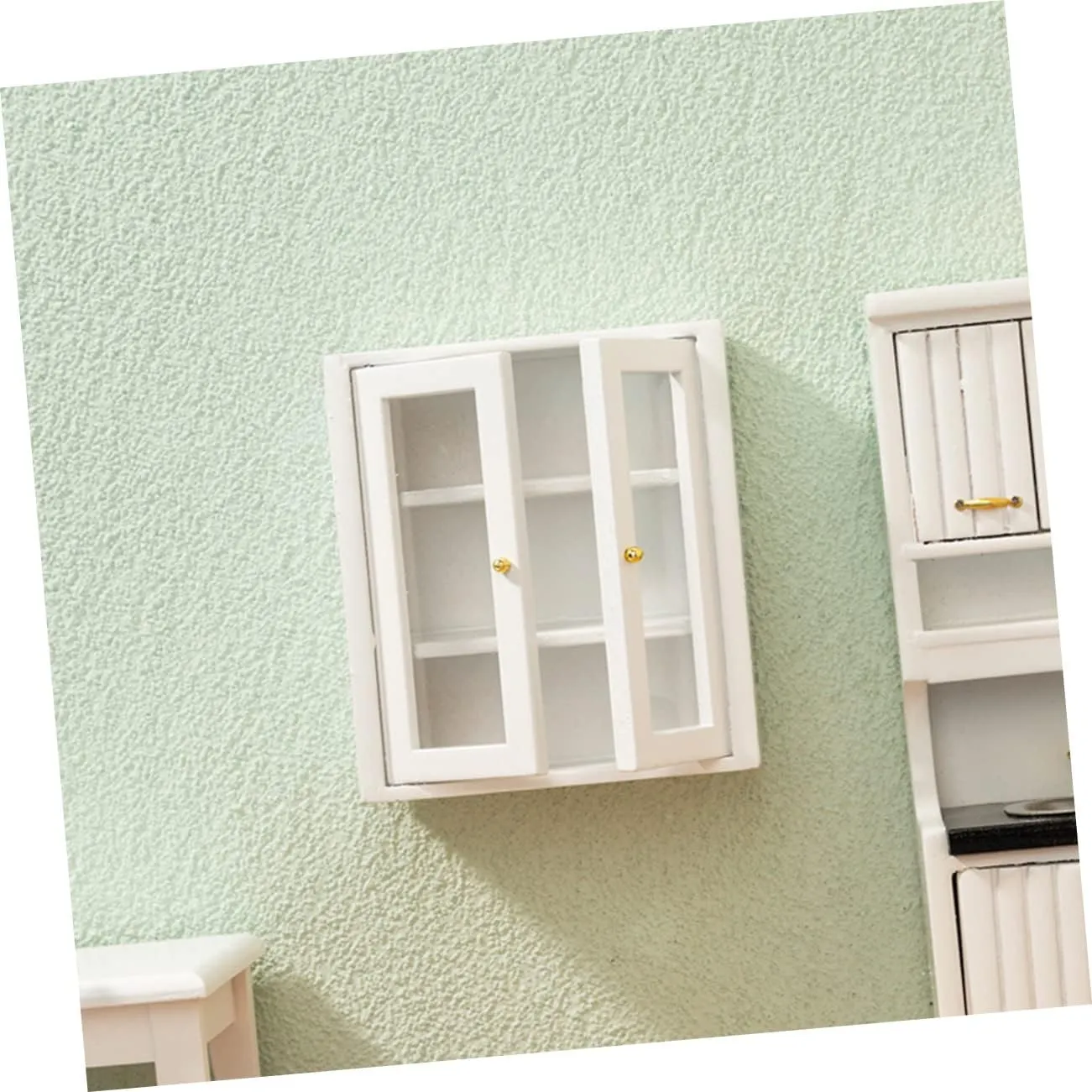 BESPORTBLE 3pcs Scale Kitchen Cabinet Decor for Dollhouse Accessories Tiny Cabinet Model for Micro Landscape Decoration