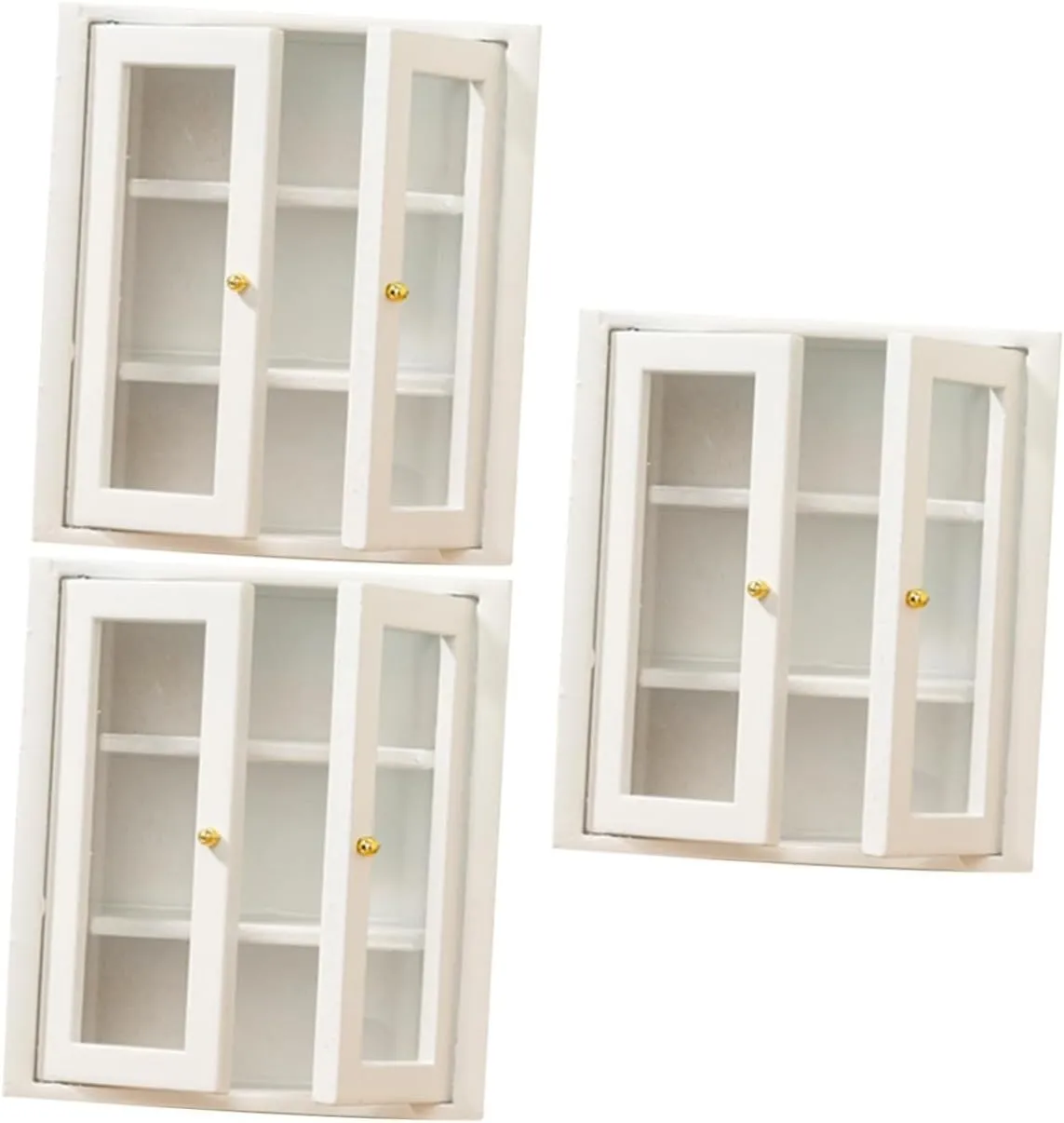 BESPORTBLE 3pcs Scale Kitchen Cabinet Decor for Dollhouse Accessories Tiny Cabinet Model for Micro Landscape Decoration