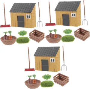 BESPORTBLE 5 Sets Mini Farm Tool Model Farm Equipment Mini House Decor Realistic Vegetable Garden Prop for Educational Play and Scene Layout