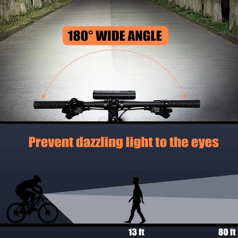 Best Bright Bike Headlight Bike Light for Night Riding, 3250 Lumen Bicycle Light High Beam Low Beam, Rechargeable Bicycle Headlight Set, Waterproof